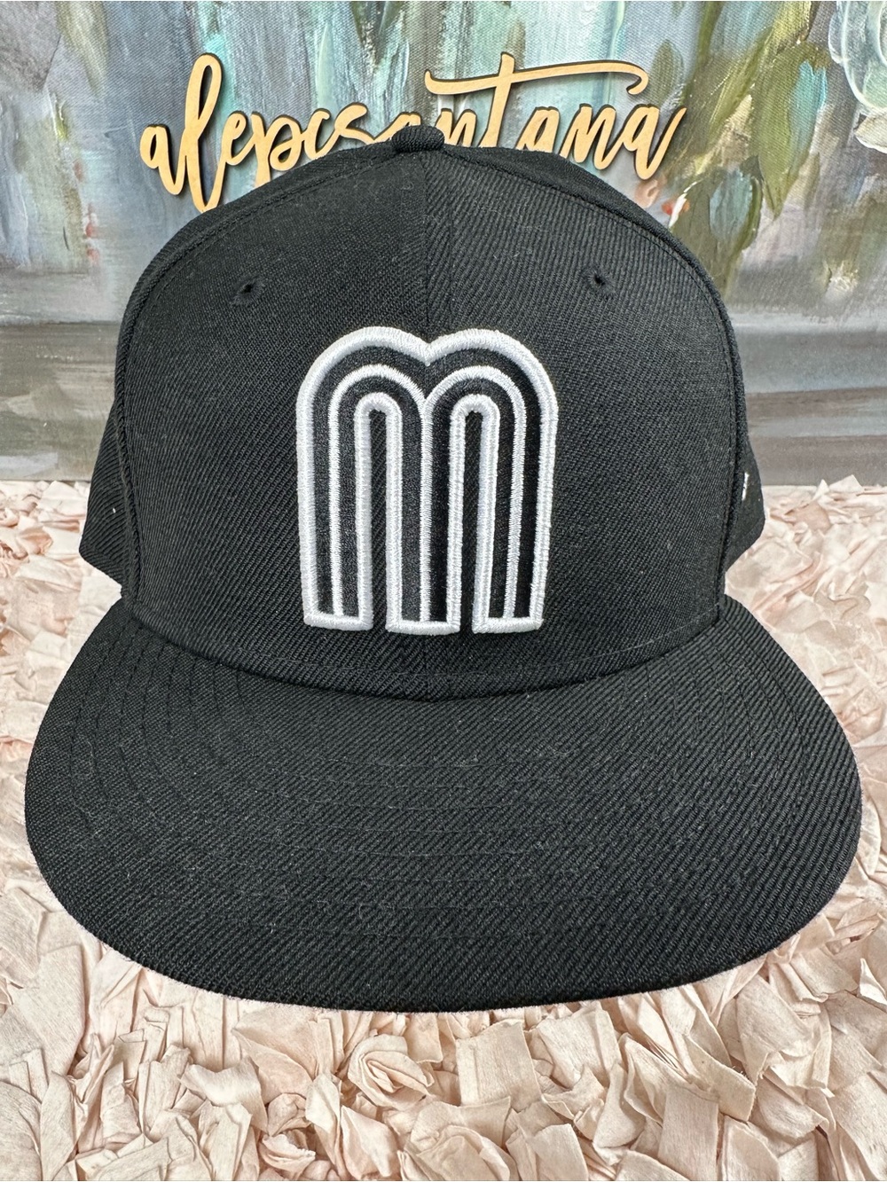 New Era 59FIFTY México Fitted Hat Black White Logo | Size 7 3/4 | NWOT